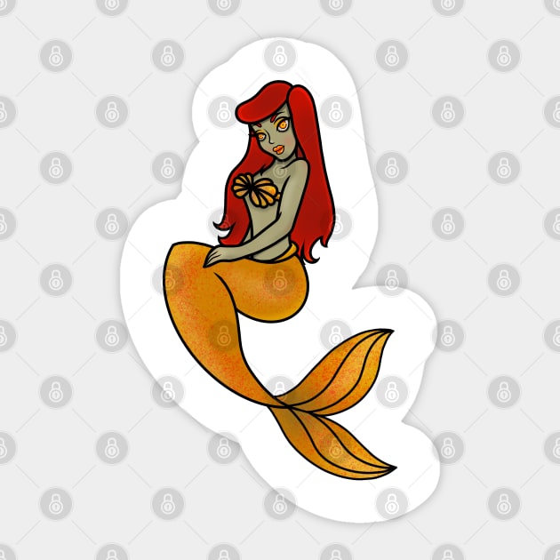 Mermaid zombie Sticker by Evgenia